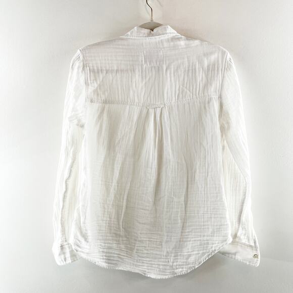Rails Ellis 100% Cotton Gauze Long Sleeve Button-Up Shirt Top White XS - Picture 10 of 10